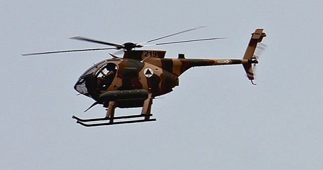 Afghan Air Force MD-530 Cayuse Warrior helicopters in action