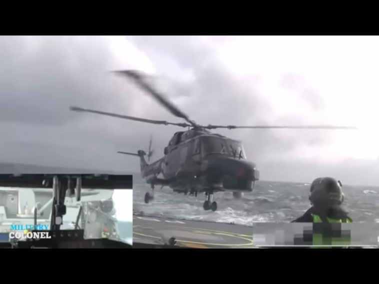 Amazing military helicopter landings on ship deck in rough seas - Crew ...