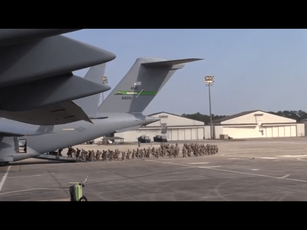 Paratroopers Static Line Jump From C-17 Globemaster III
