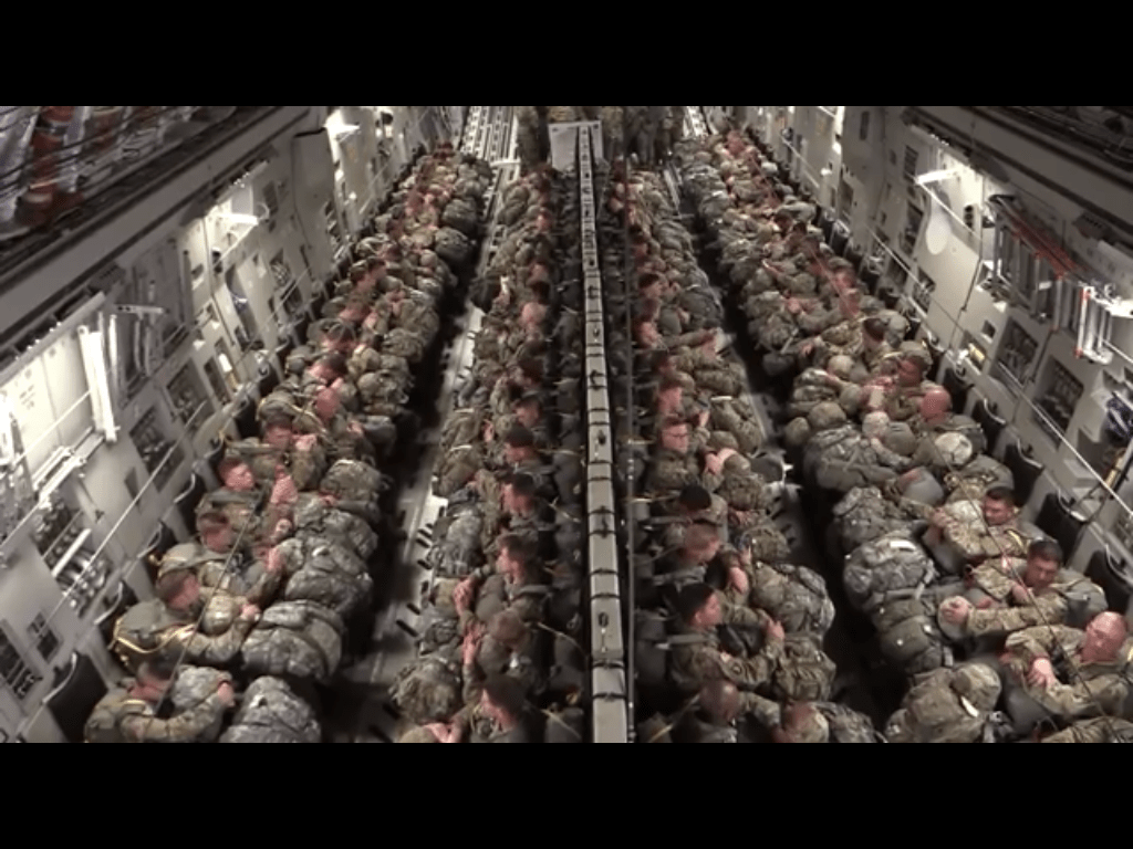 Paratroopers Static Line Jump From C-17 Globemaster III