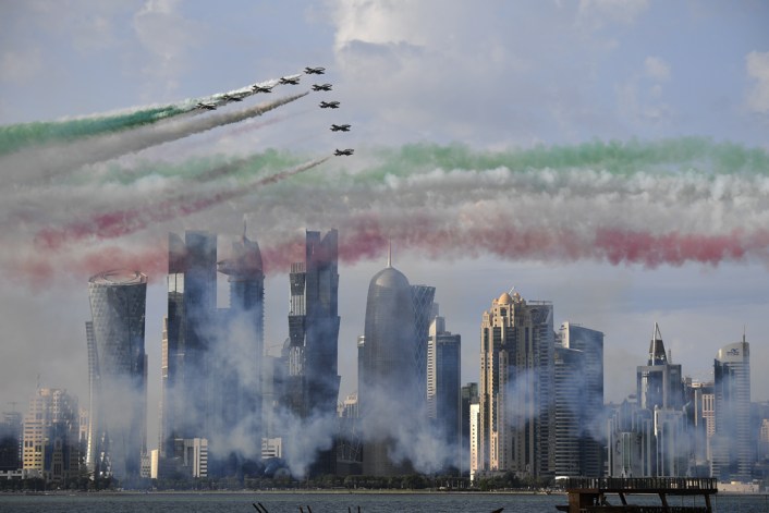 Italian Air Force’s Eurofighter Typhoon, T-346A and Frecce Tricolori Display Team return after their Middle East Tour