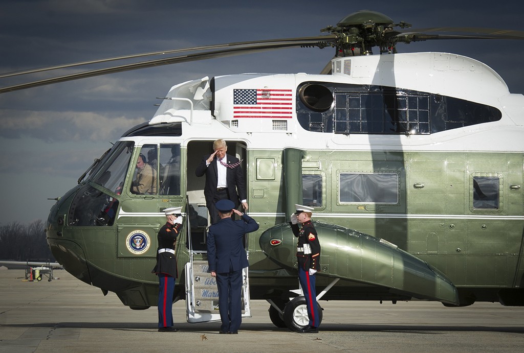 Marine One, Aircraft for President Trump; Travel plans cancelled To U.S. cemetery near Paris due to bad weather