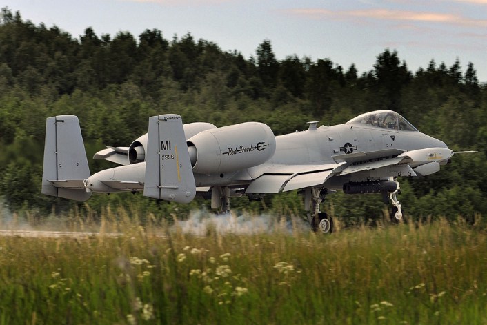 U.S. Air Force A-10 Attack Aircraft; Landings and Take Offs practice carried out from Rural Highway And Austere Runway in Estonia