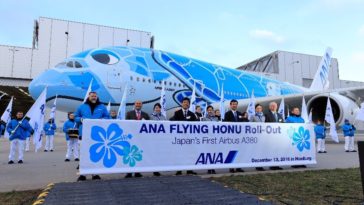 All Nippon Airways (ANA) unveils the first Airbus A380 in Japan