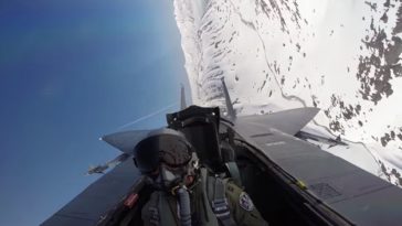 U.S. F-15E Strike Eagle flying at low level over Norway during Arctic Fighter Meet 2016