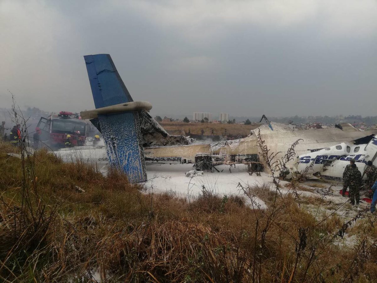 US-Bangla Airlines; Bombardier Dash 8 Q400 veered off on Kathmandu runway; caught fire and at least 49 dead