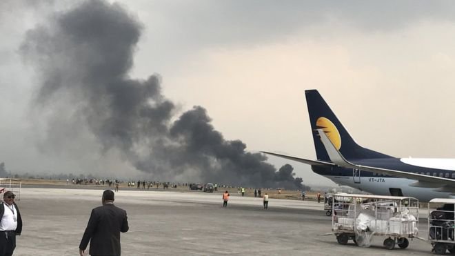 US-Bangla Airlines; Bombardier Dash 8 Q400 veered off on Kathmandu runway; caught fire and at least 49 dead