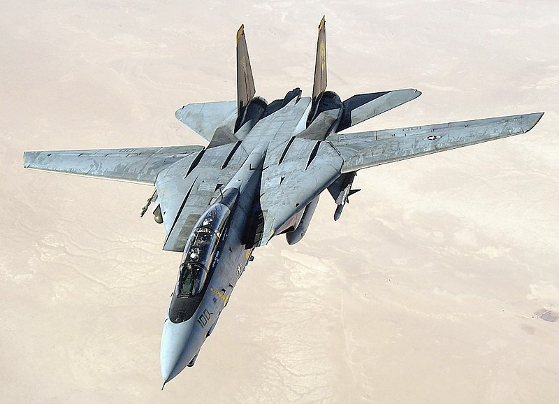 800px US Navy 051105 F 5480T 005 An F 14D Tomcat conducts a mission over the Persian Gulf region | Crewdaily