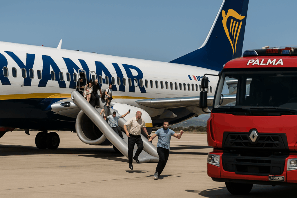 Ryanair Wing Evacuation at Palma Airport