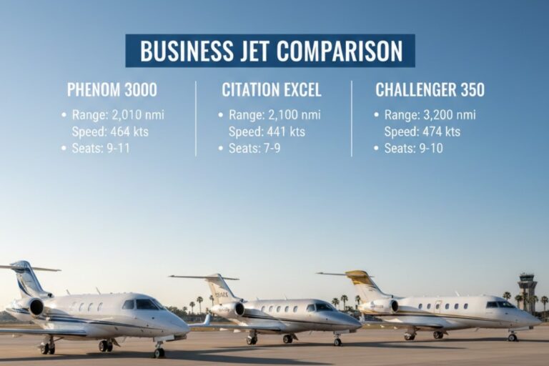 Phenom 300 vs Citation Excel vs Challenger 350