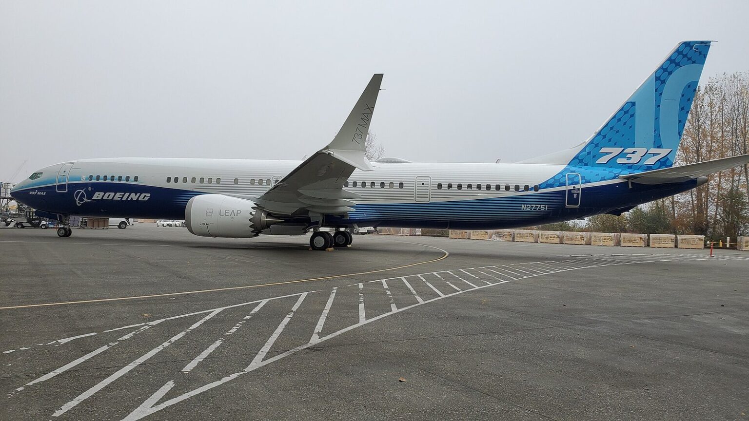 The 737 MAX 10 Is Certified: What the FAA Approved and Who Gets It First The Boeing 737 MAX 10 prototype N27751 in Boeing house colours on the ramp at Renton, seen in full side profile